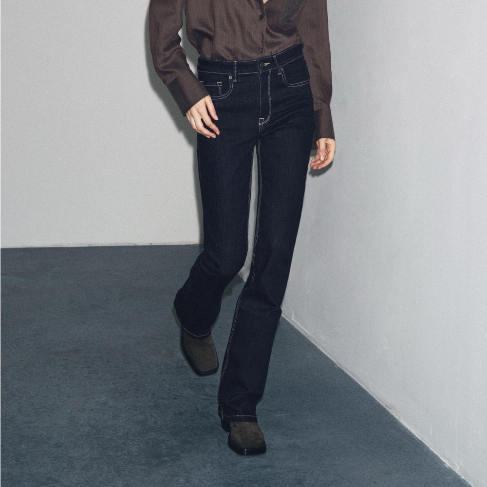 Zara Dark Blue Flare Jeans